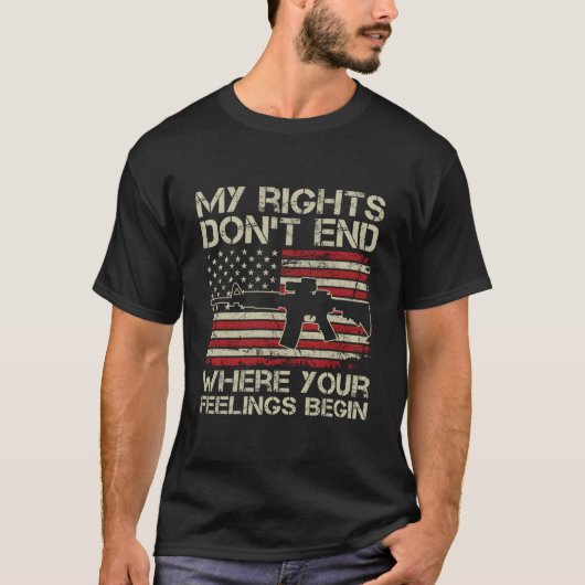 T-shirt Mes droits ne s'arrêtent pas où vos sentiments com (Devant)