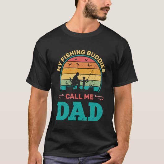 T-shirt Mes Épouses De Pêche M'Appelent Papa, Fisher Papa (Devant)
