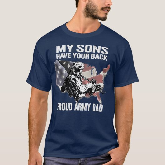 T-shirt Mes Fils Ont Ton Dos Fier Armée Papa Militaire (Devant)
