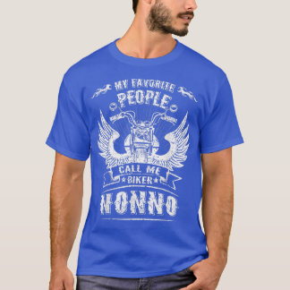 T-shirt Mes Gens Favoris M'Appelent Biker Nonno Grand-pa M