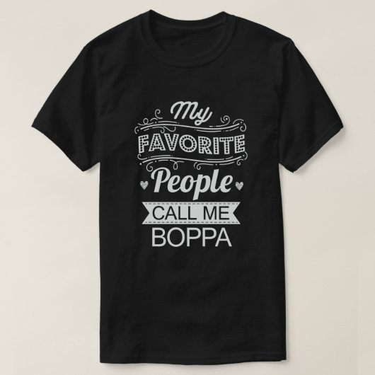 T-shirt Mes Gens Favoris M'Appelent Boppa Grandpa Cadeau (Design devant)
