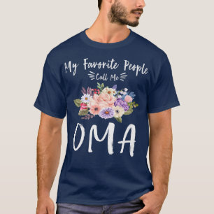 T-shirt Mes Gens Favoris M'Appelent Oma Floral Grandma Mot