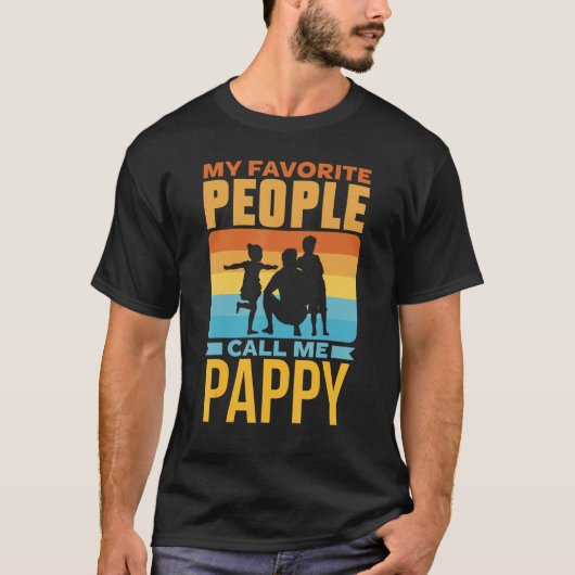 T-shirt Mes Gens Favoris M'Appelent Pappy Favorite Hommes  (Devant)