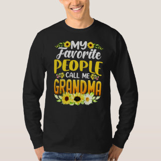 T-shirt Mes Gens Préférés M'Appelent Grandma Tournesol Mou