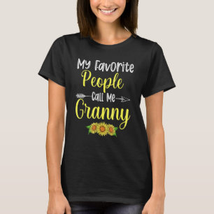 T-shirt Mes Gens Préférés M'Appelent Granny Sunflower Moth