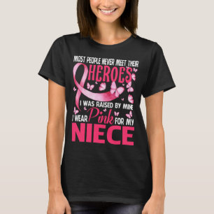 T-shirt Mes héros Je porte le rose pour mon cancer du sein