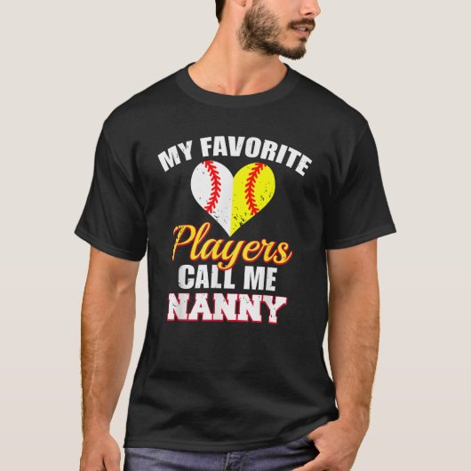 T-shirt Mes Joueurs Préférés M'Appelent Nanny Baseball Sof (Devant)