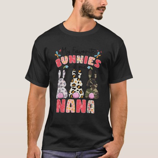T-shirt Mes lapins Favoris M'Appelent Nana Mignonne Famill (Devant)