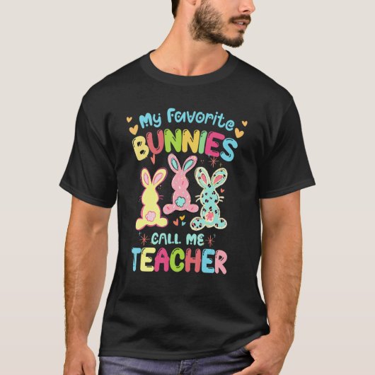T-shirt Mes lapins préférés Appelez-Moi Enseignant Classe (Devant)