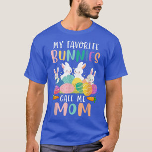 T-shirt Mes lapins préférés Appelez-moi Maman Mignonne Pâq