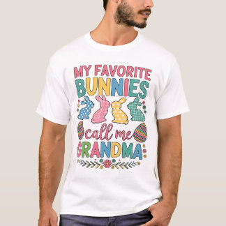 T-shirt Mes lapins préférés m'appellent grand-mère