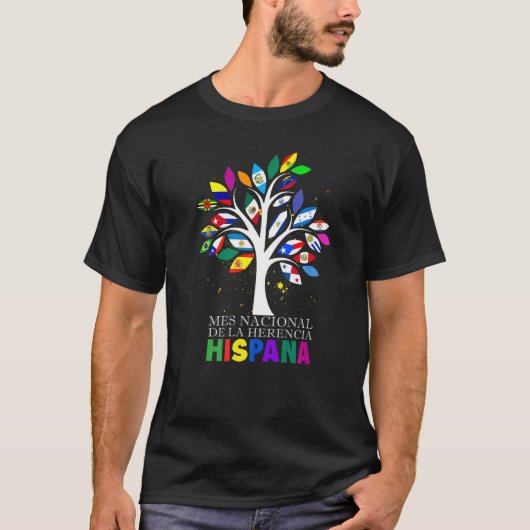 T-shirt Mes Nacional De La Herencia Hispana Drapeaux Pays (Devant)
