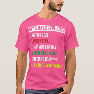 T-shirt Mes Objectifs Pour Les Jeux Vidéo 2022 Anime Jeux 
