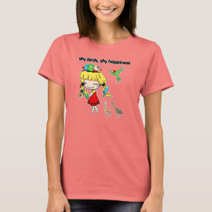 T-shirt Mes oiseaux ma bande dessinée mignonne de bonheur