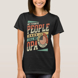 T-shirt Mes personnes préférées m'appellent Opa Hommes Vin