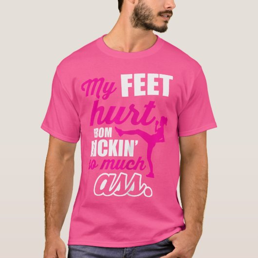 T-shirt Mes Pieds Ont Blessé Du Kickboxing (Devant)