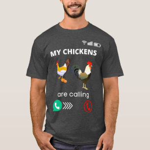 T-shirt Mes poulets appellent "Rooster Farmer Chicken Fun"