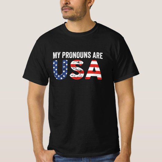 T-shirt Mes Prononounes Sont Usa (Devant)