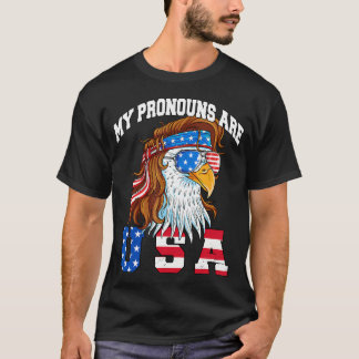 T-shirt Mes Pronounes Sont Aigle Américain Aigle 4 E De Ju
