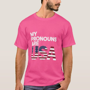 T-shirt Mes pronounes sont USA Eagle American Funny 4e de