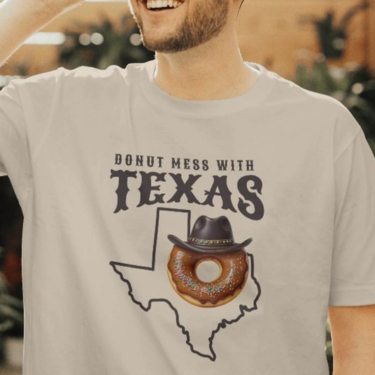 T-shirt Mess rustique de beignes avec le Texas