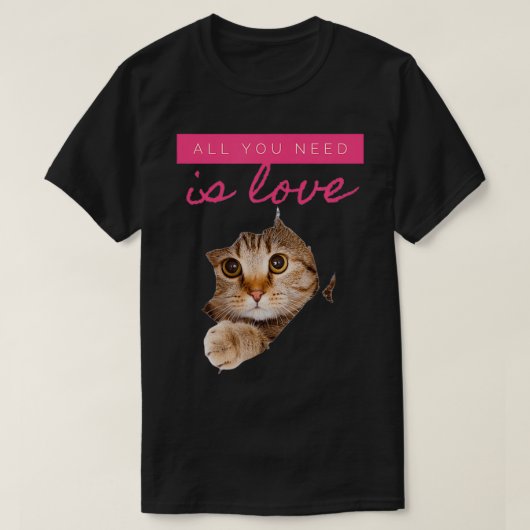 T-shirt Message d'amour Cute caché Kitten (Design devant)