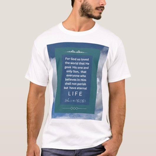 T-shirt Message d'amour - John 3-16 - Manche courte blanc (Devant)