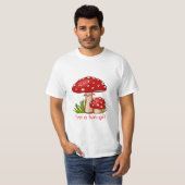 T-shirt Message de dessin de champignons rouges (Devant entier)