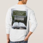 T-shirt Message de foi - Romains 10-17 - Longue Manche Bla (Dos)