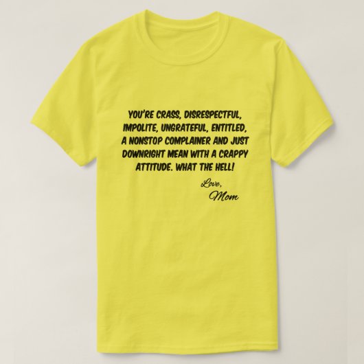T-shirt Message de Maman (Design devant)