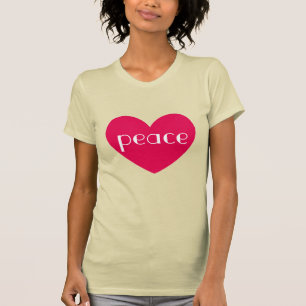 T-shirt Message de paix Coeur rose chaud mou