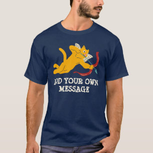 T-shirt Message personnalisé Cat Cupid Saint-Valentin Gra