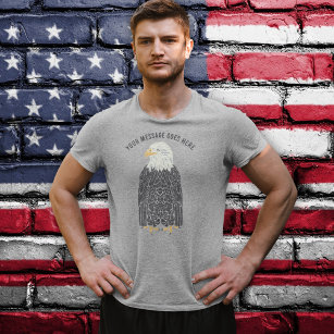 T-shirt Message personnalisé de l'illustration de l'aigle 
