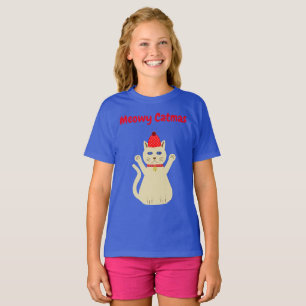 T-shirt Message personnalisé du chat Noël mignon
