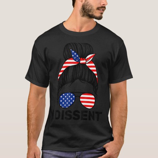T-shirt Messy Bun American Flag I Dissidence Us Flag Women (Devant)