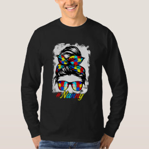 T-shirt Messy Bun Bandana Nanny filles femmes Autisme