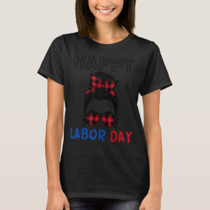 T-shirt Messy Bun Buffalo Joué Joyeux Patriote de la Fête
