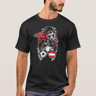 T-shirt Messy Bun Cheveux Autrichien Soccer Girl Autriche 