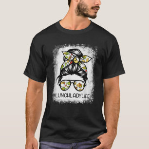 T-shirt Messy Bun Cheveux Femme Bun Déjeuner Lady Life Re