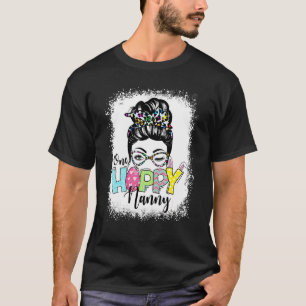 T-shirt Messy Bun Cheveux Une Nanny Bunny Hoppy Joyeux Pâq