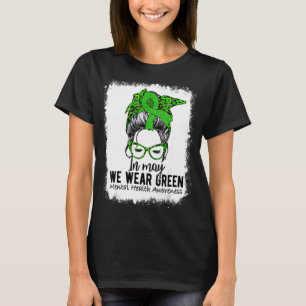 T-shirt Messy Bun En Mai Nous Portons Vert Mental Health A