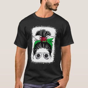 T-shirt Messy Bun Hair Wales Football Team World Soccer