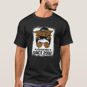 T-shirt Messy Bun Leoprad Magnifique Depuis 2002 20 Ans