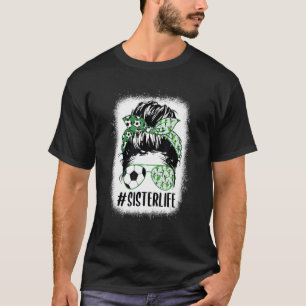 T-shirt Messy Bun Soeur Des Cheveux Des Deux Soccer & Dans