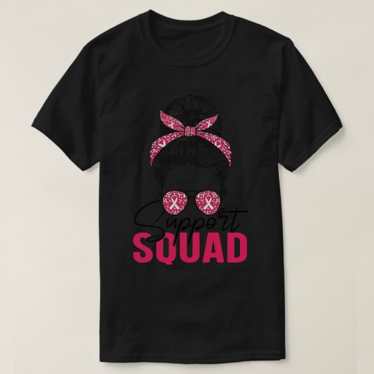 T-shirt Messy Bun Support Squad Sensibilisation 1 (Design devant)