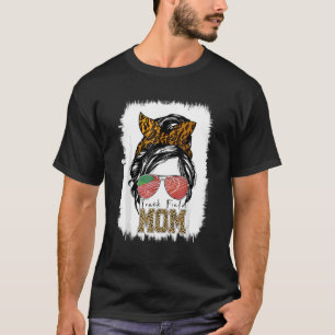 T-shirt Messy Bun Track Field Mom Runner Mothers