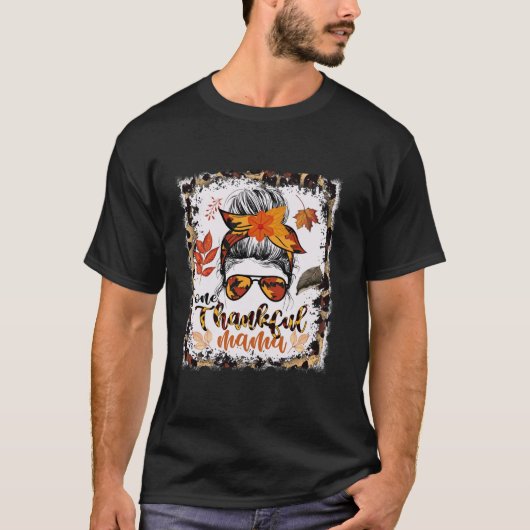 T-shirt Messy Bun Un Remerciant Maman Automne Automne Happ (Devant)