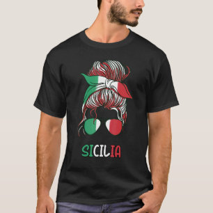 T-shirt Messy Buns Italien Girl Sicilia Girl Italia Femme
