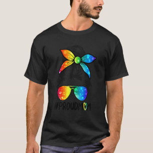T-shirt Messy Hair Bun Fier Maman Lgbt Gay pride Support L