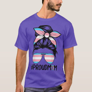 T-shirt Messy Hair Bun Fier Maman Transgenre Lgbt Pride Su